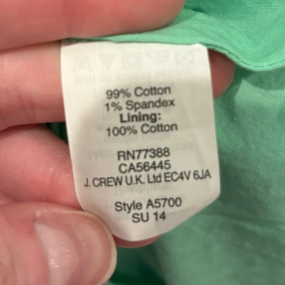 J.Crew Green Blue Floral Dress Fit and Flare Size 2